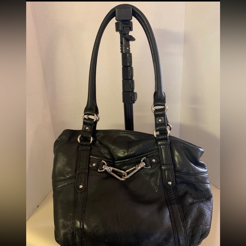 B. Makowsky Black leather handbag